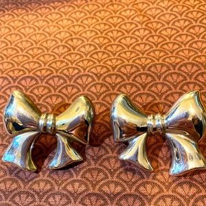 Silver Bow Earrings